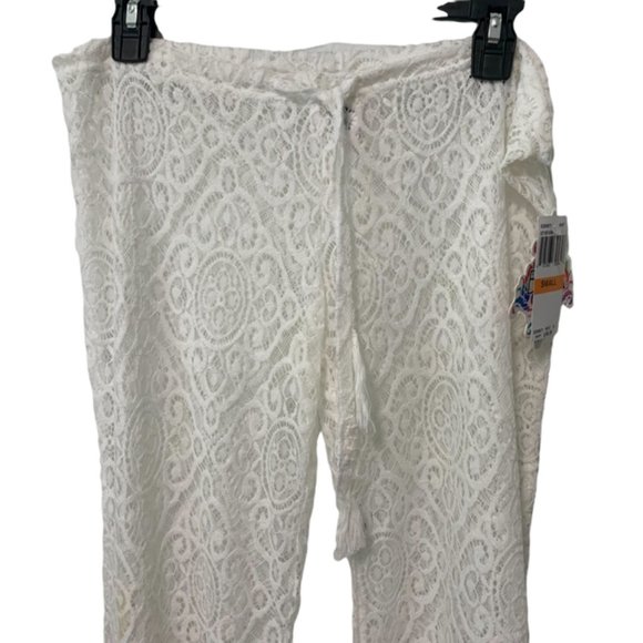 White Lace Beach Pant Beccaswim by Rebecca Virtue Size Small - Picture 2 of 6